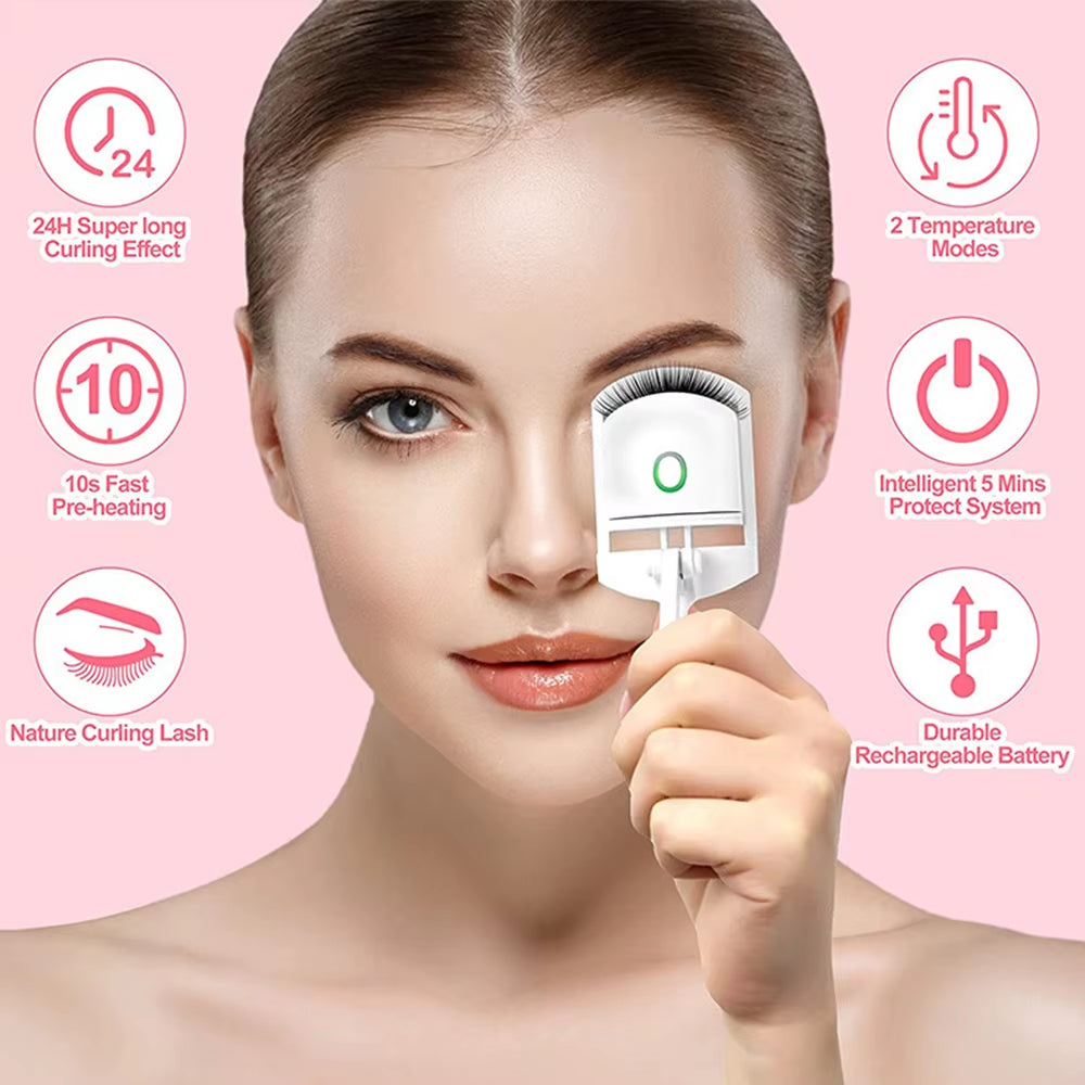 New Rechargeable Electric Eyelash Curler with ABS Craftsmanship Easily Curl Eyelashes All Day Long with Portable Eyelash Curler