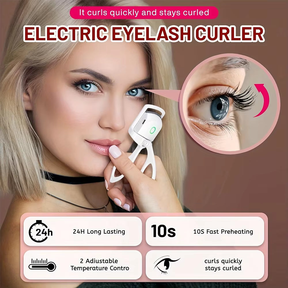 New Rechargeable Electric Eyelash Curler with ABS Craftsmanship Easily Curl Eyelashes All Day Long with Portable Eyelash Curler
