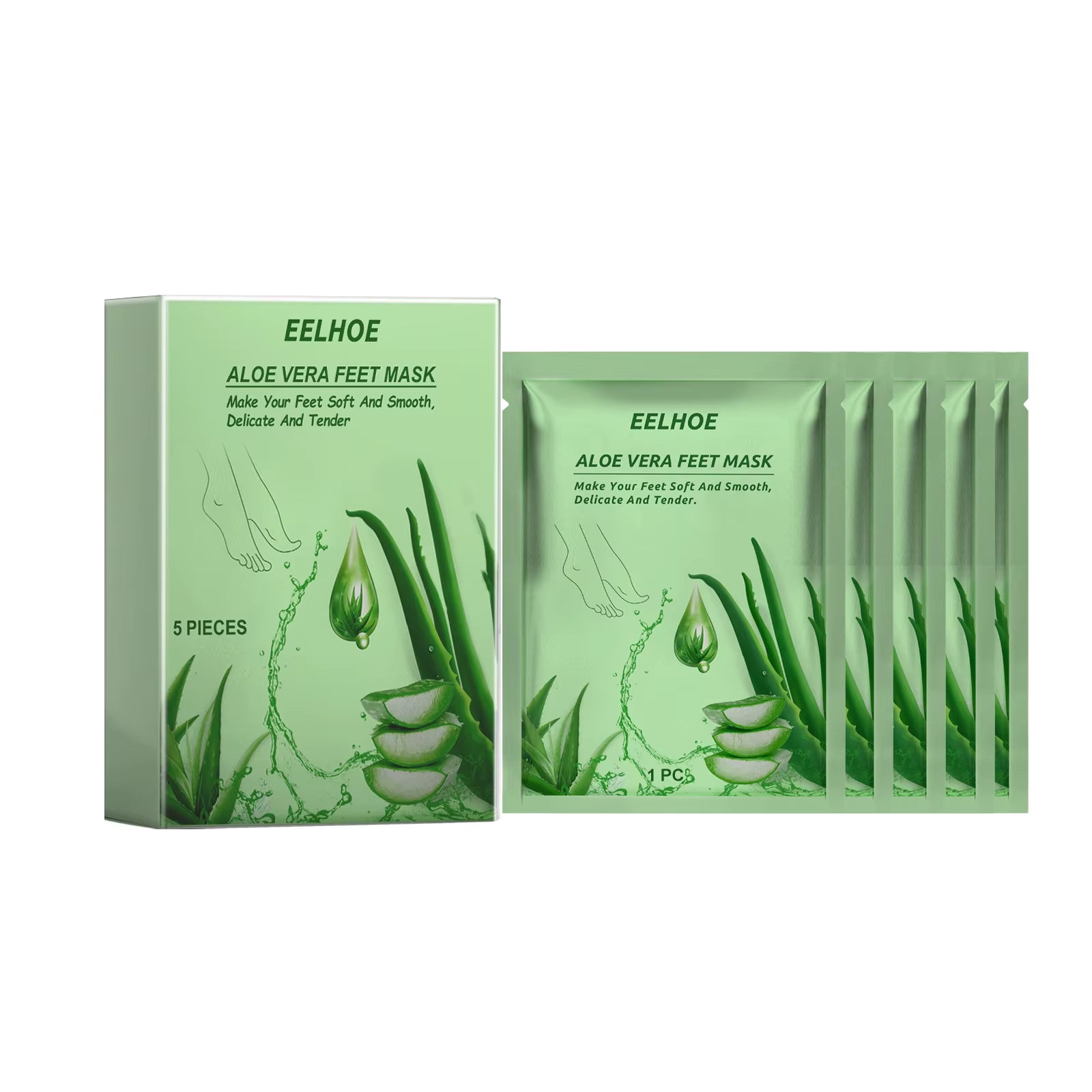 Aloe Vera Feet Mask Moisturizing Exfoliating Feet Mask anti Drying Crack Remove Dead Skin Hydrating Foot Skin Care Foot Mask