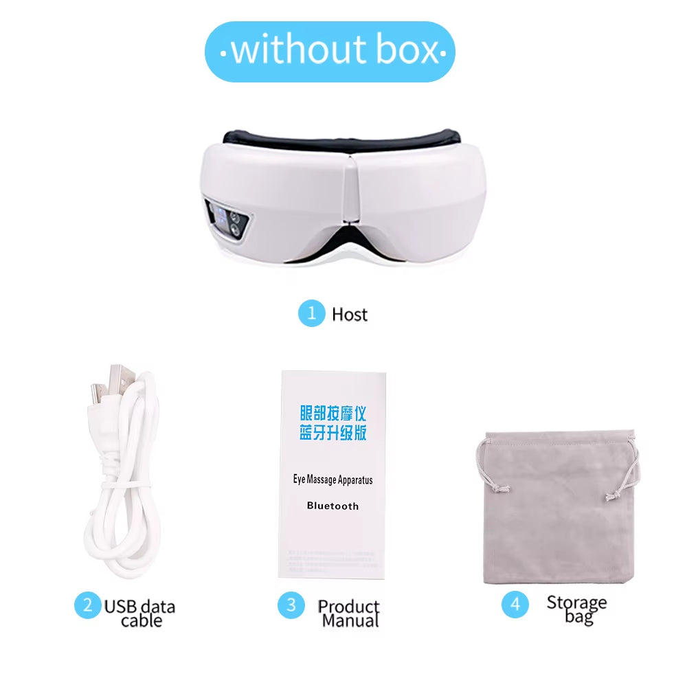 6D Smart Vibration Eye Massager Airbag Compress Eye Care Instrument Bluetooth Music Eye Massage Sleepping Mask Eye Relax Fatigue