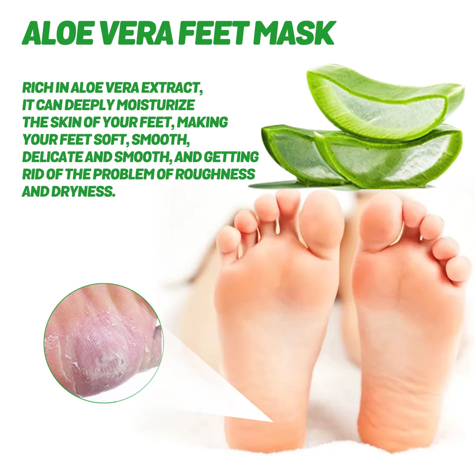 Aloe Vera Feet Mask Moisturizing Exfoliating Feet Mask anti Drying Crack Remove Dead Skin Hydrating Foot Skin Care Foot Mask