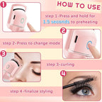 New Rechargeable Electric Eyelash Curler with ABS Craftsmanship Easily Curl Eyelashes All Day Long with Portable Eyelash Curler