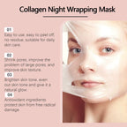 Collagen Overnight Wrapping Peel off Facial Mask Set Korean Collagen Night Wrapping Mask Deeply Hydrates Night Care Mask Cream